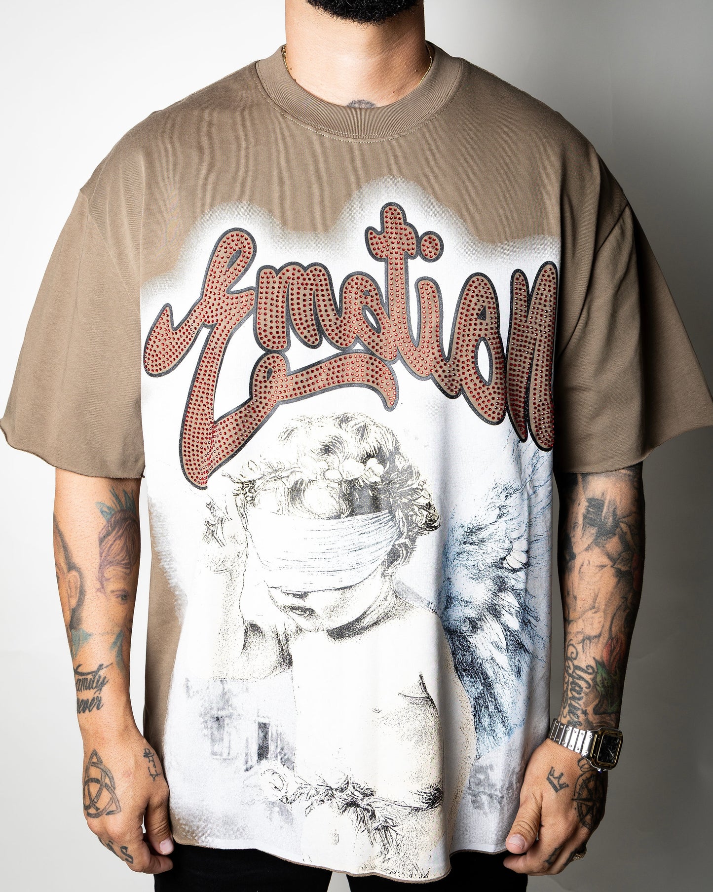 Mixed Emotion Grey Rhinestone Blind Angel