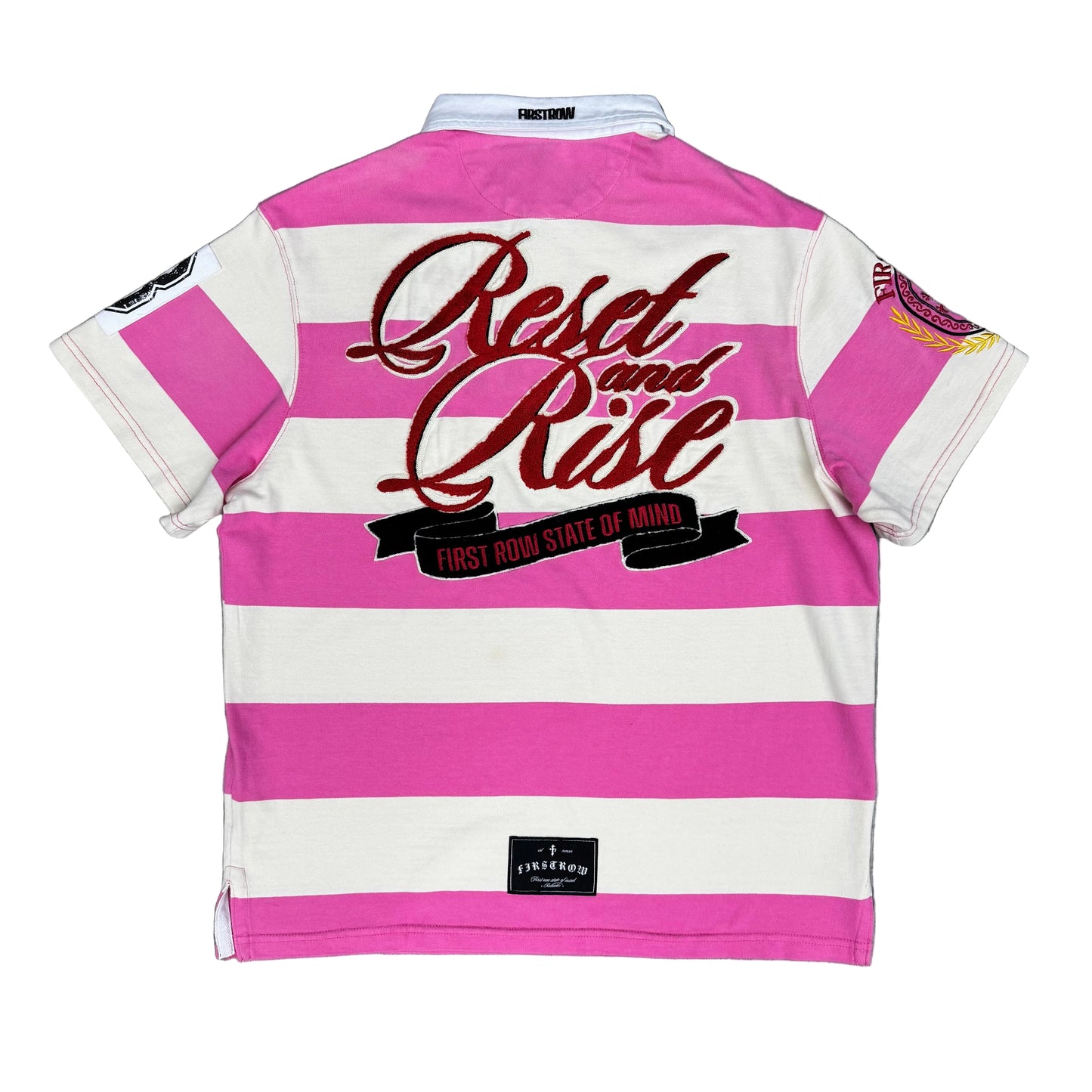 First Row ( Pink / White Polo )