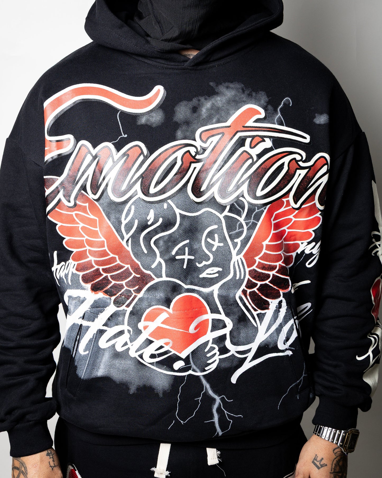 Mixed Emotion Hoodie Black “ Hate or Love ”