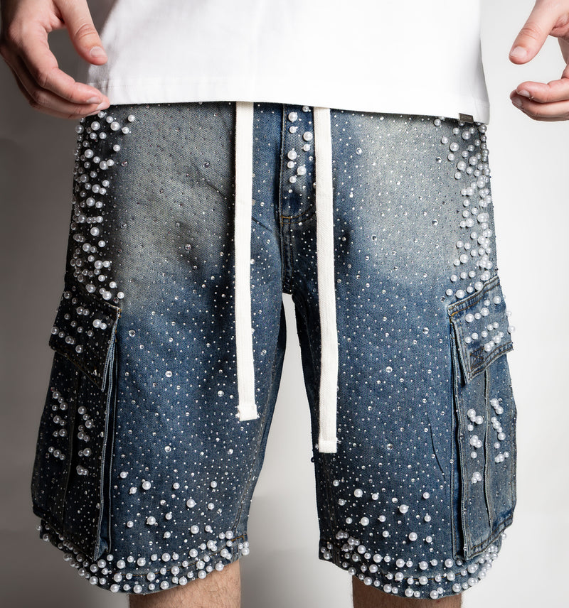 Rebel Pearl Shorts Jeans (blue)