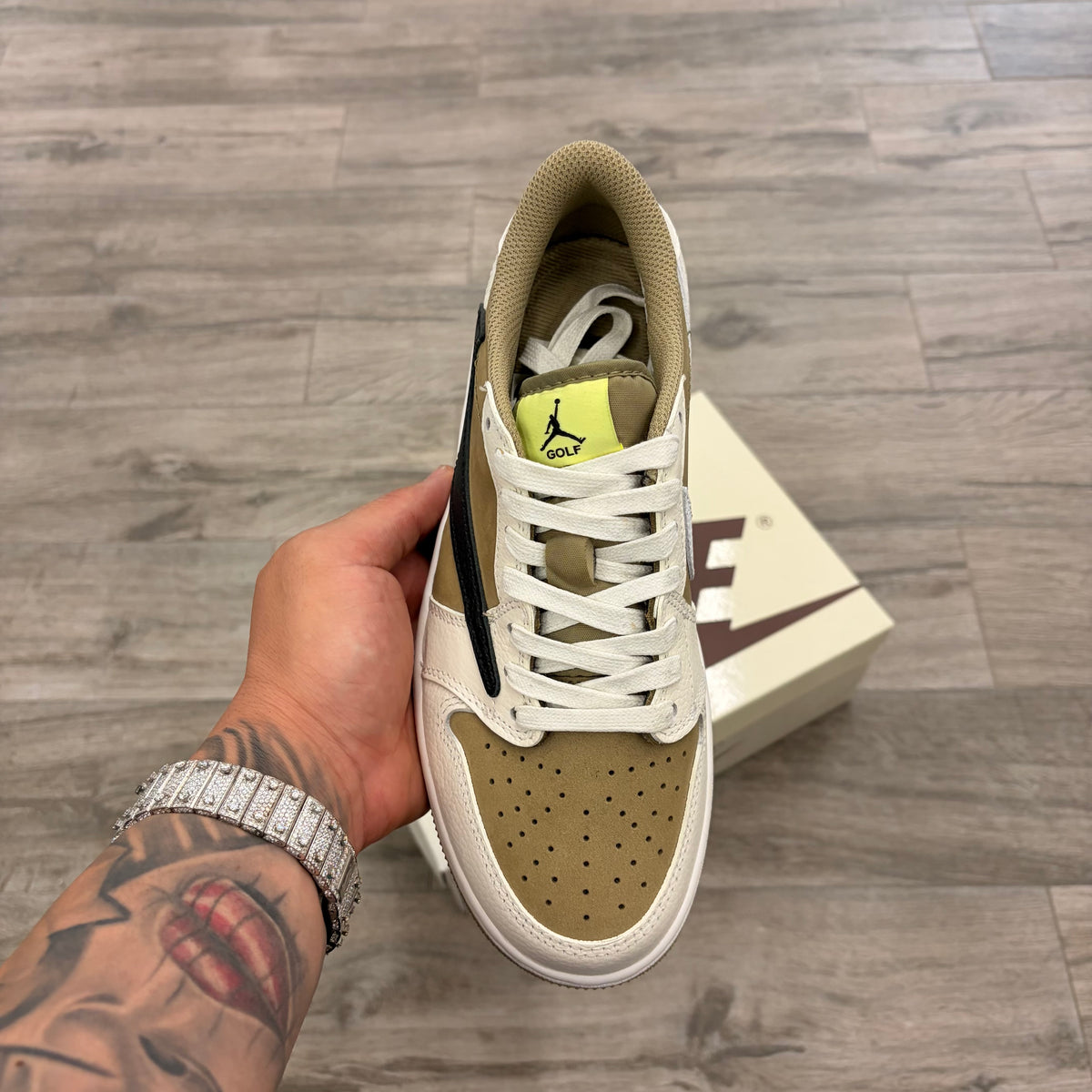 Jordan 1 Retro Low Golf Travis Scott Neutral Olive