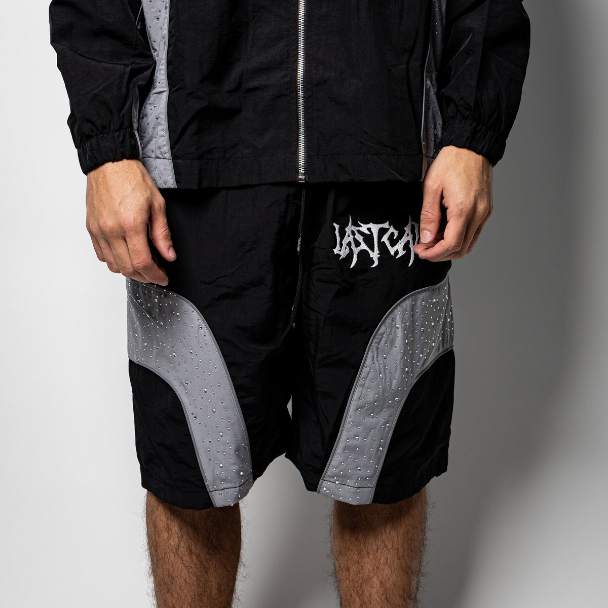 Last Call Set Rhinestone “ Black / Grey ” ( Short )