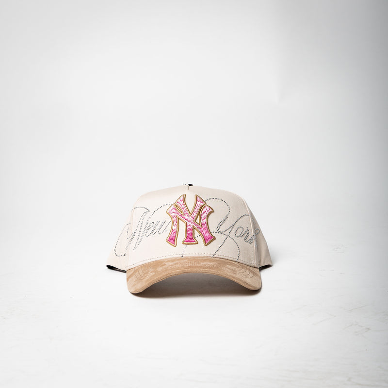 Cap Fans “ NEW YORK ” ( cream / pink / brown )