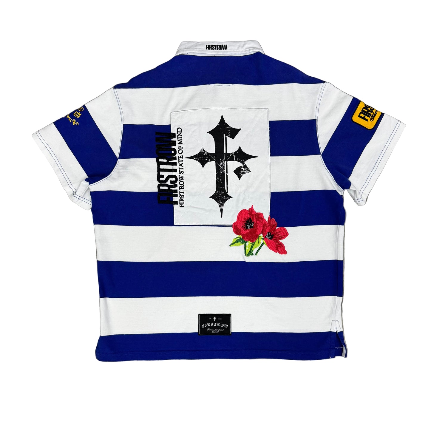 First Row ( Blue / White Polo )