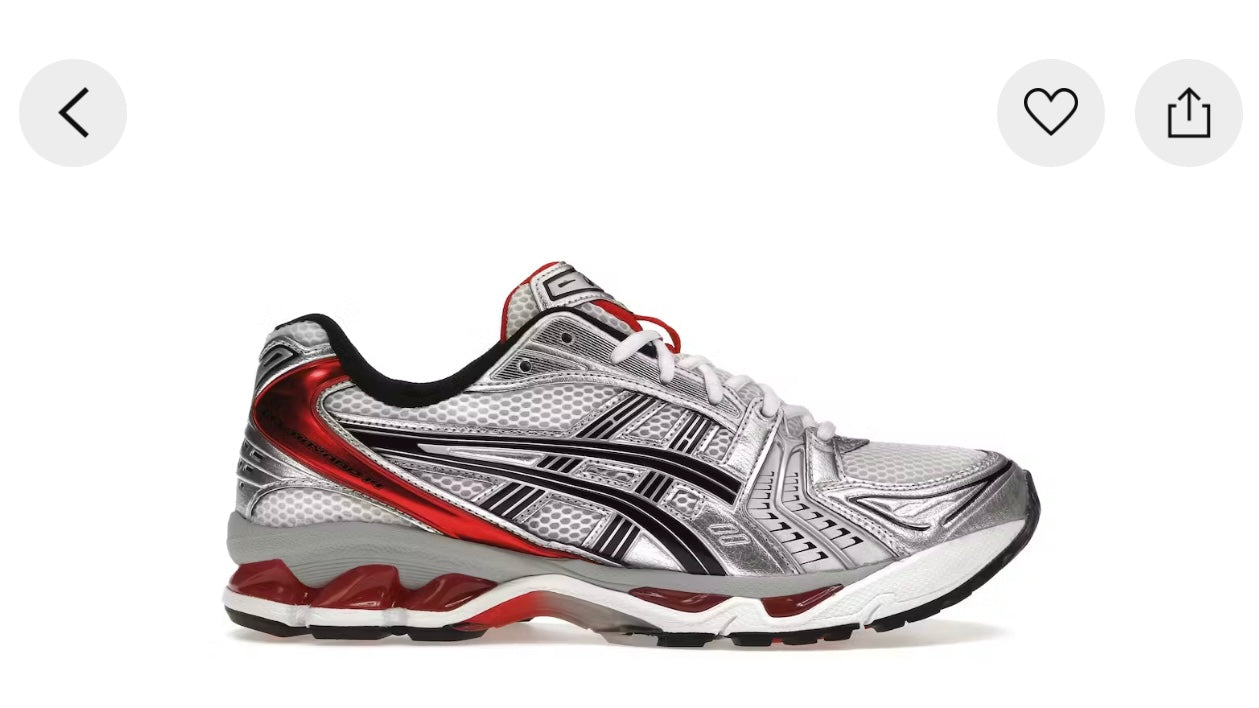 ASCIS Gel-Kayano 14 White Classic Red