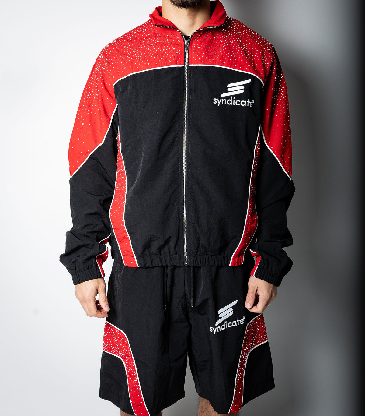 SYNDICATE Tracksuit Rhinestone (Black / Red)