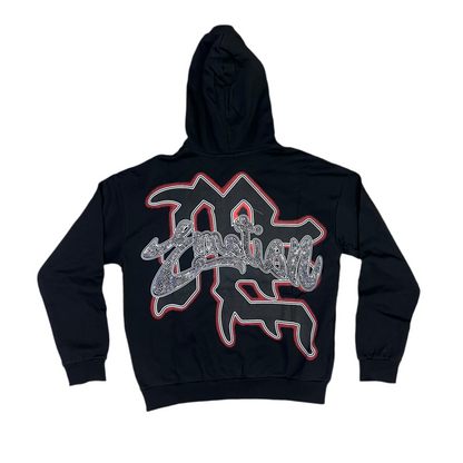 Mixed Emotion Zipper Hoodie [black/red]