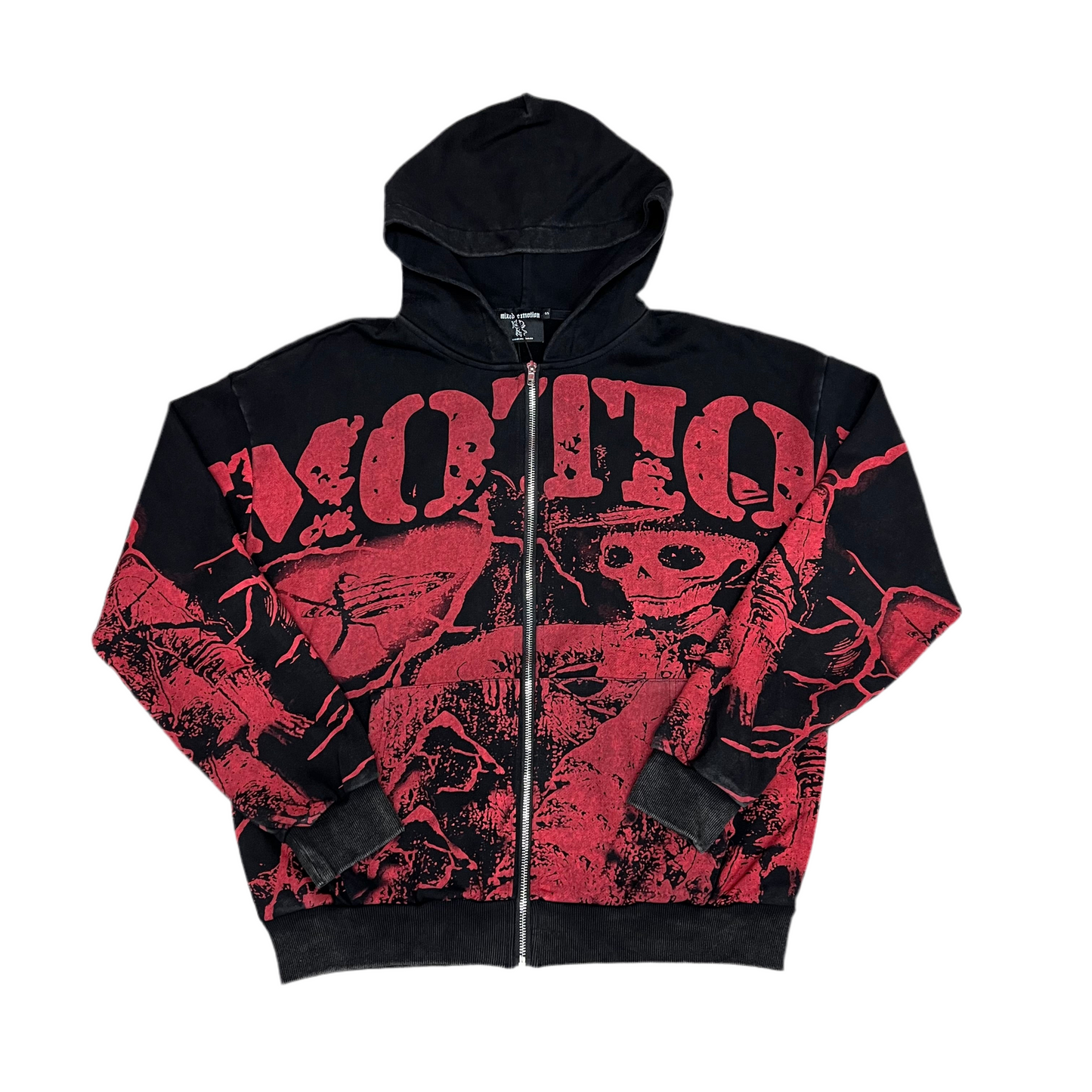 Mixed Emotion Zipper Hoodie [black/red]
