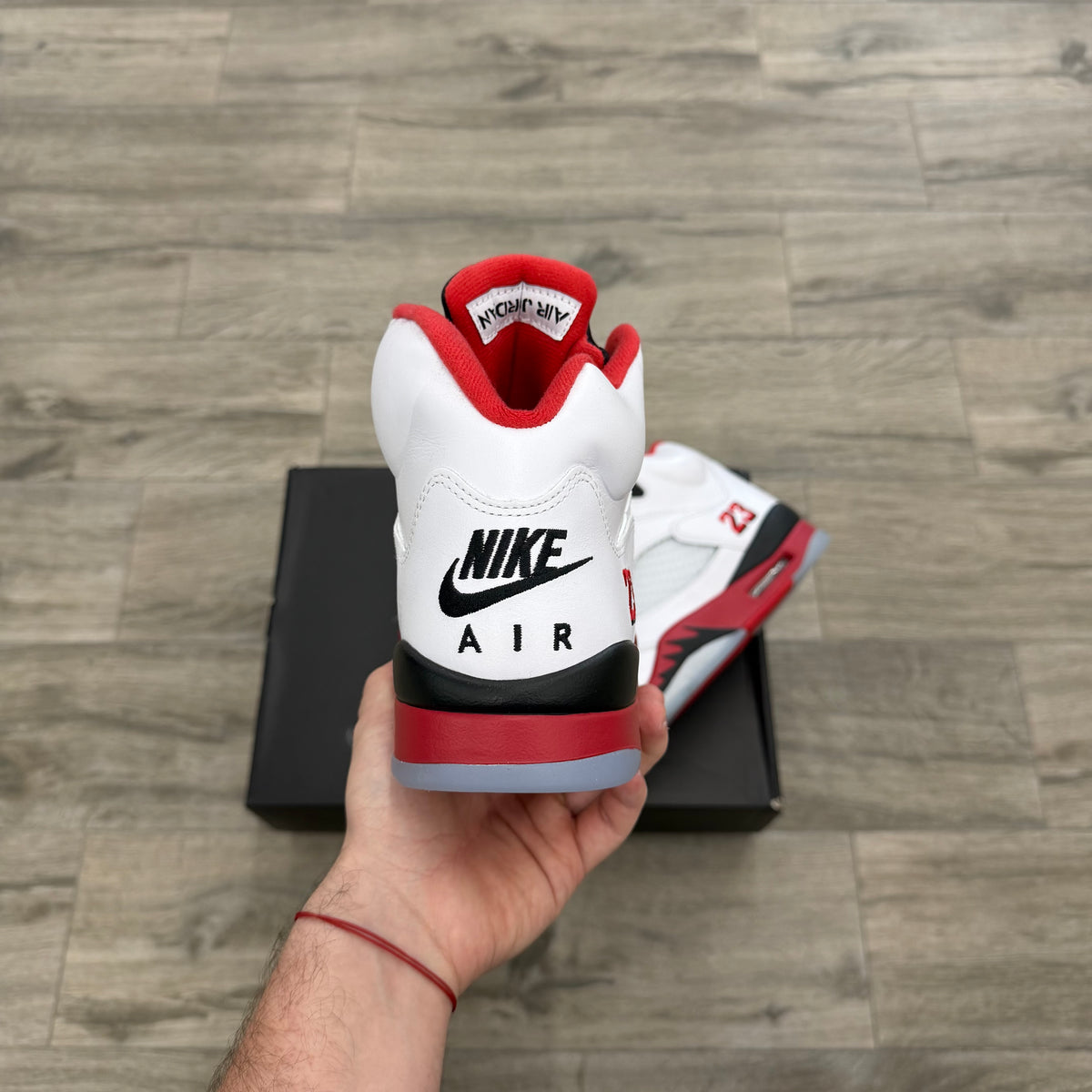 Jordan 5 Retro Fire Red Black Tongue (2025)
