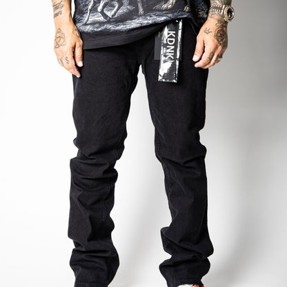 KDNK Jeans Skinny Flare Jet Black