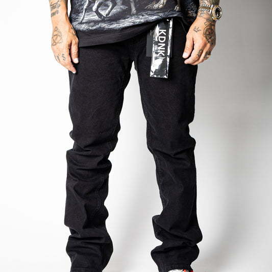 KDNK Jeans Skinny Flare Jet Black