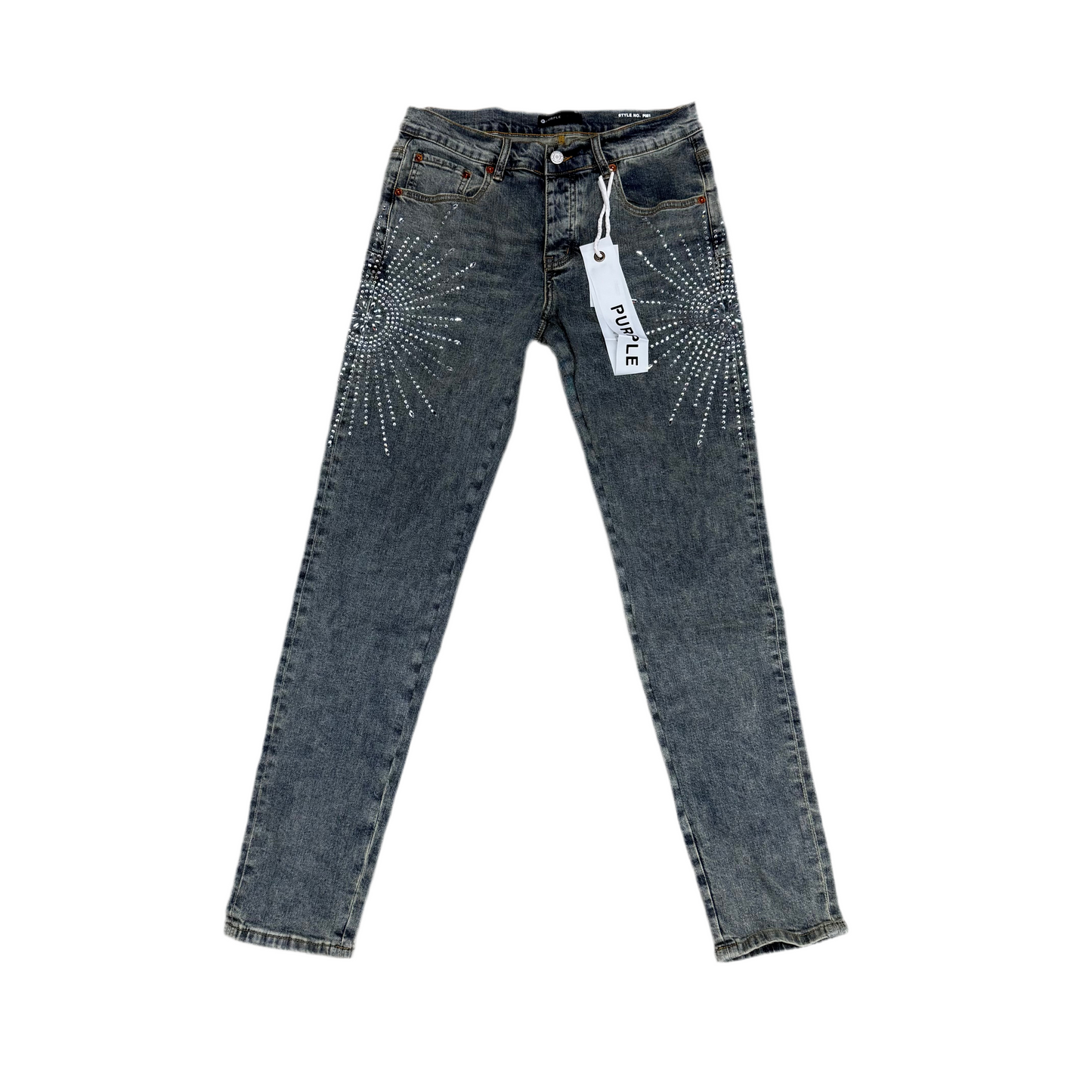 Purple Rhinestones Jean 028