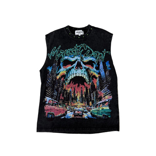 MAJESTIK Tank Top “ City Skull ”