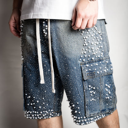 Rebel Pearl Shorts Jeans (blue)