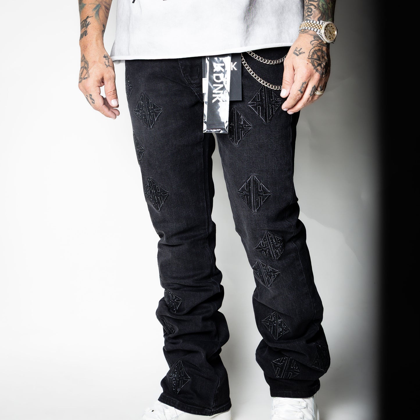 KDNK KK Rhinestone Jeans [black]