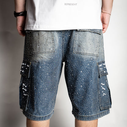 Rebel Pearl Shorts Jeans (blue)