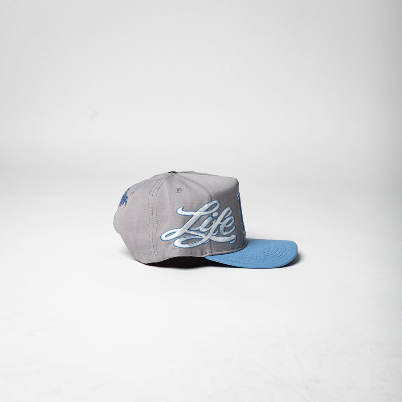 Life Hustlers SnapBack ( Grey / Light Blue )