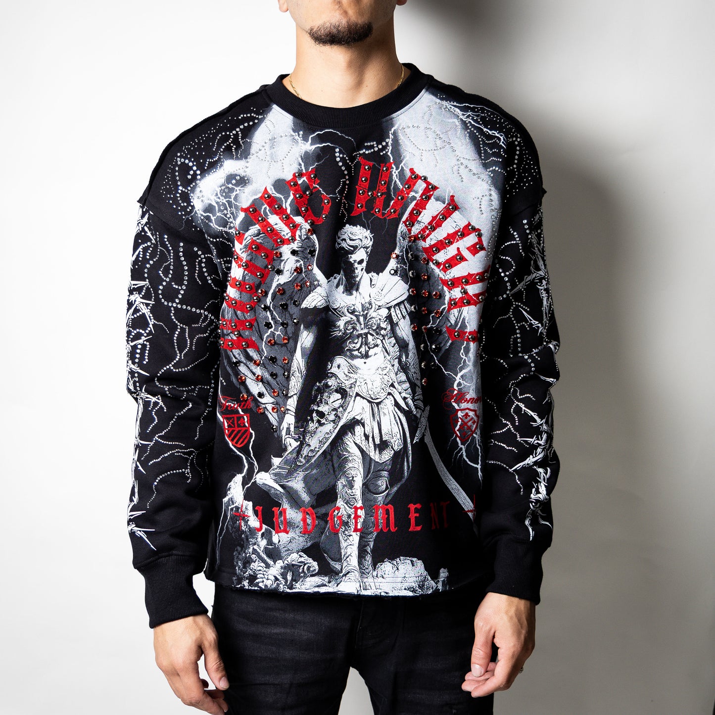 Publik Rhinestone Sweater “ Judgment ” Black