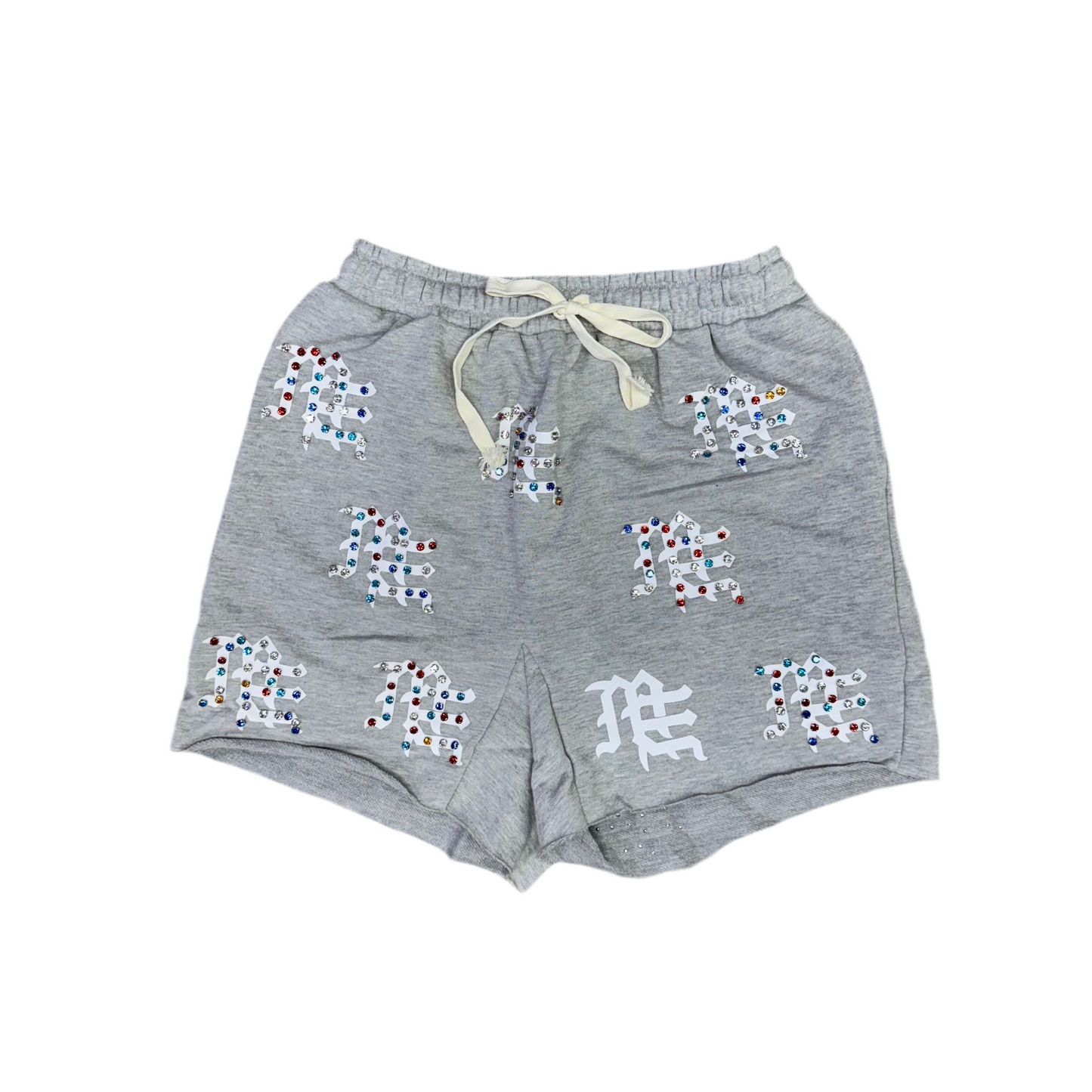 Mixed Emotion Gray Short Colors Rhinestone