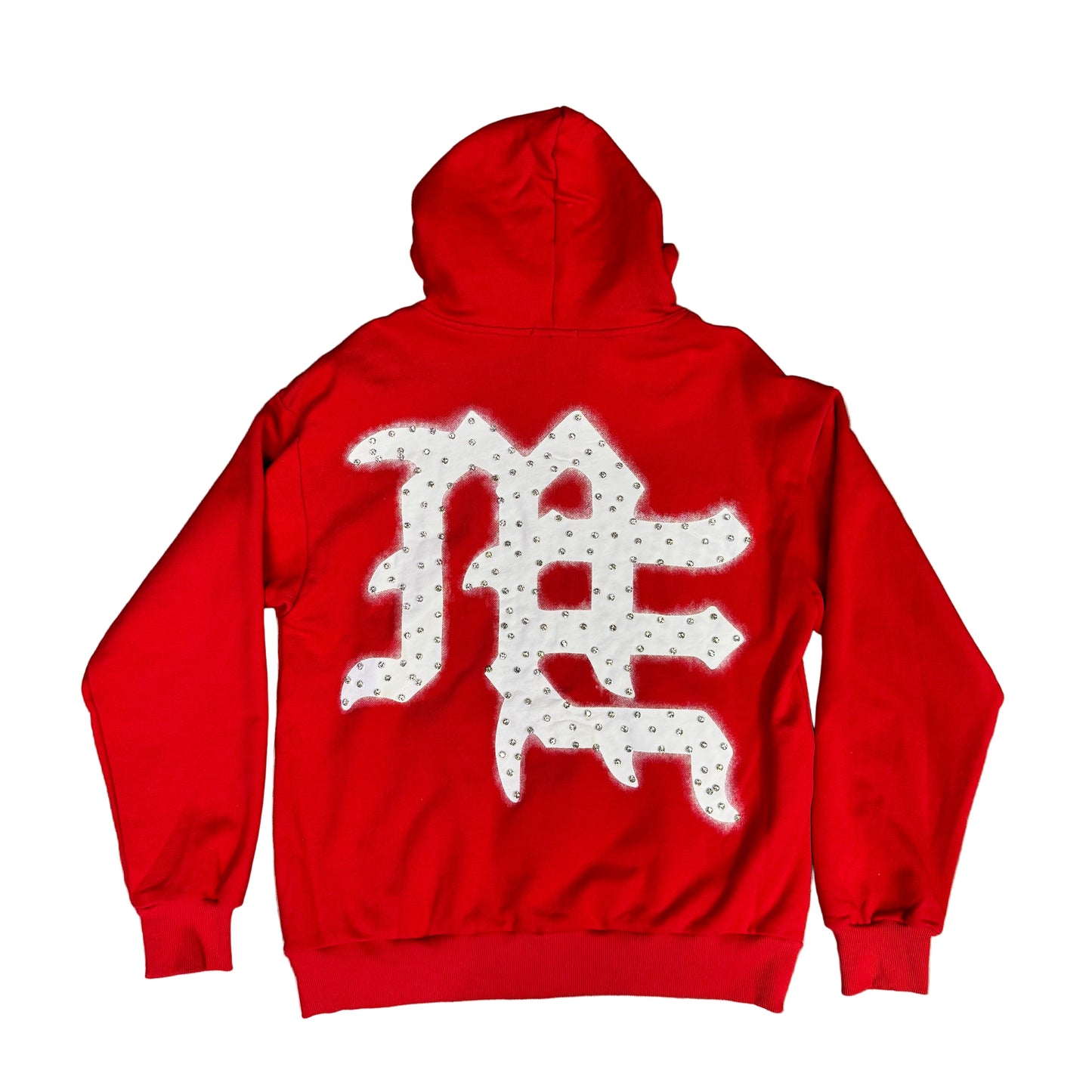 Mixed Emotion Red End Rhinestone Hoodie