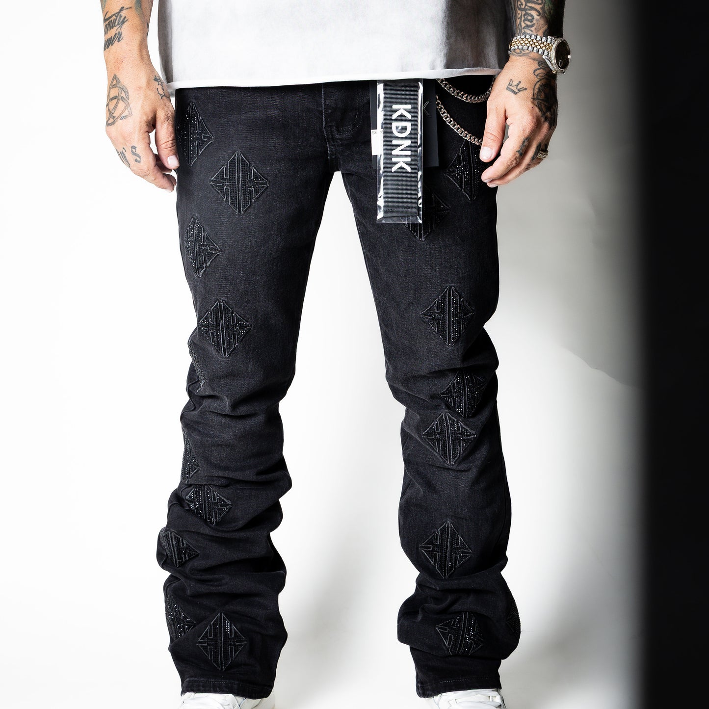KDNK KK Rhinestone Jeans [black]