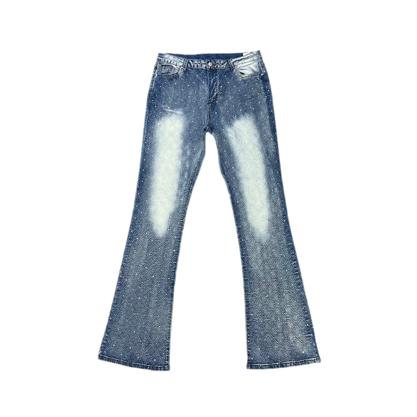 ROMWE Rhinestone Blue (flares jean)