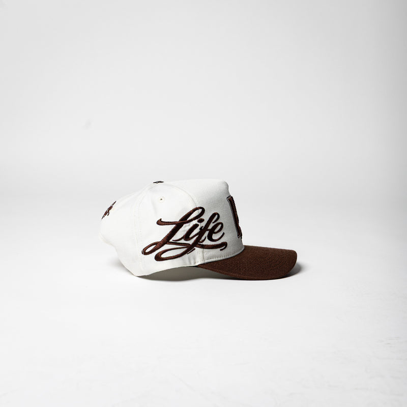 Life Hustlers SnapBack ( Cream / Brown )