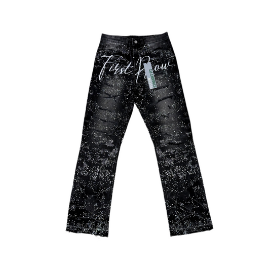 First Row Rhinestones Jean [black]