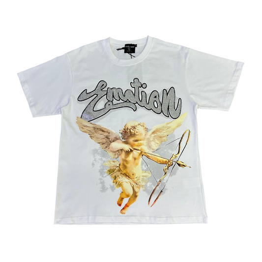 Mixed Emotion White Rhinestone Angel