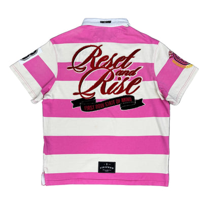 First Row ( Pink / White Polo )