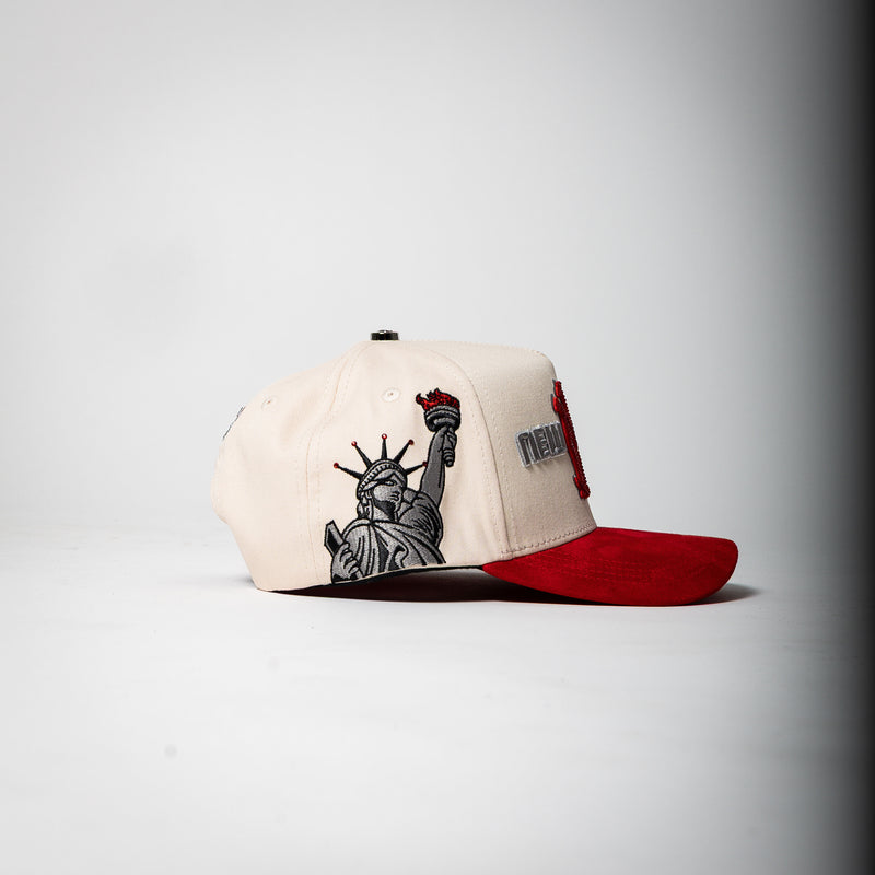 Cap Fans “NY” ( cream/red )
