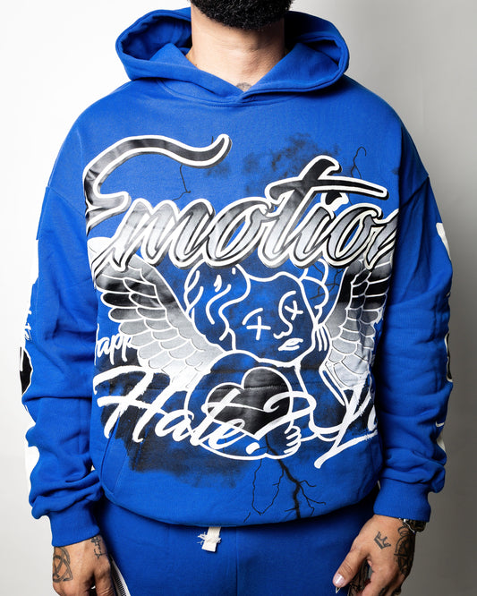 Mixed Emotion Hoodie Blue “ Hate or Love ”