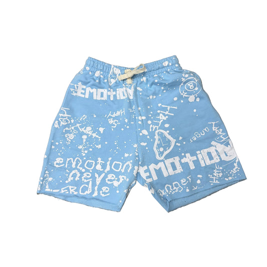 Mixed Emotion Graffiti Shorts (baby blue)