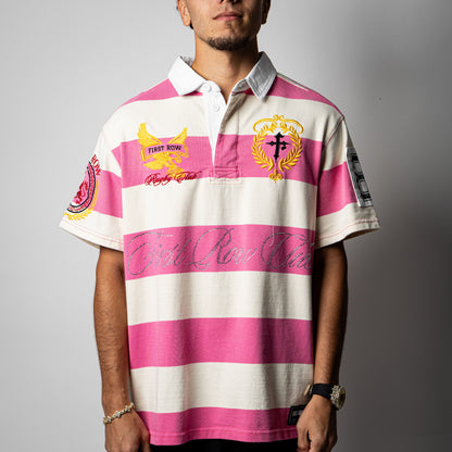 First Row ( Pink / White Polo )