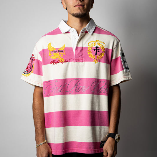 First Row ( Pink / White Polo )