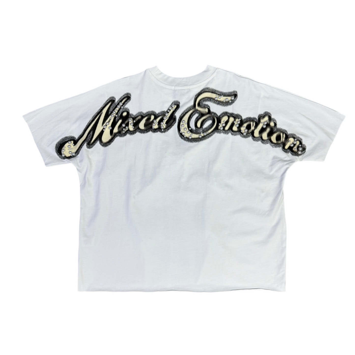 Mixed Emotion White Pearl Cropped Tee