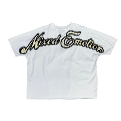 Mixed Emotion White Pearl Cropped Tee