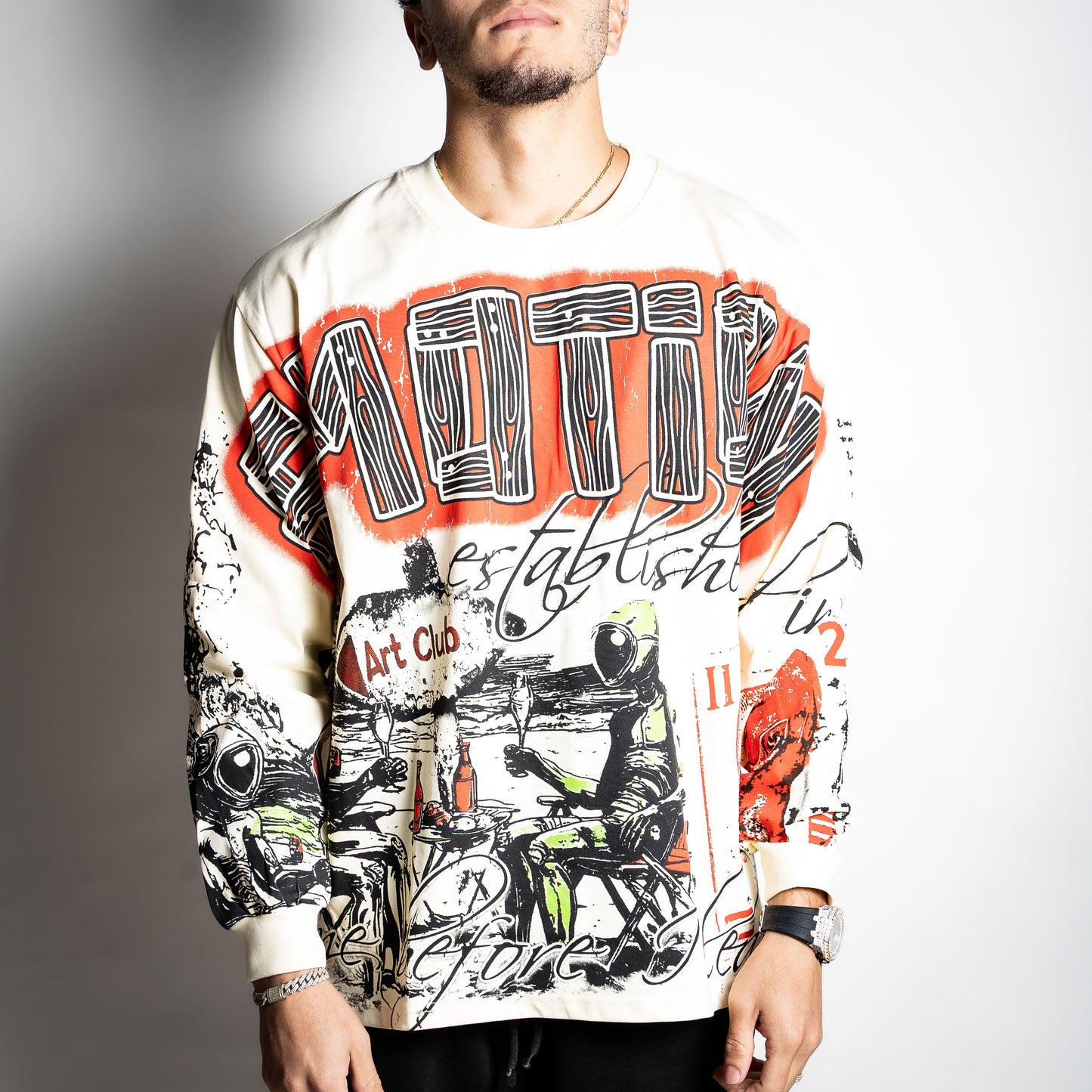 Mixed Emotion Cream ‘Art Club’ Long Sleeve