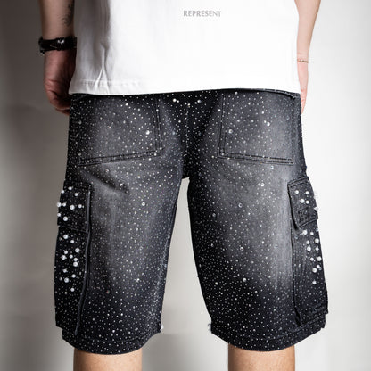 Rebel Pearl Shorts Jeans (black)