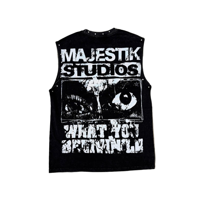 MAJESTIK Tank Top  (Black/White )