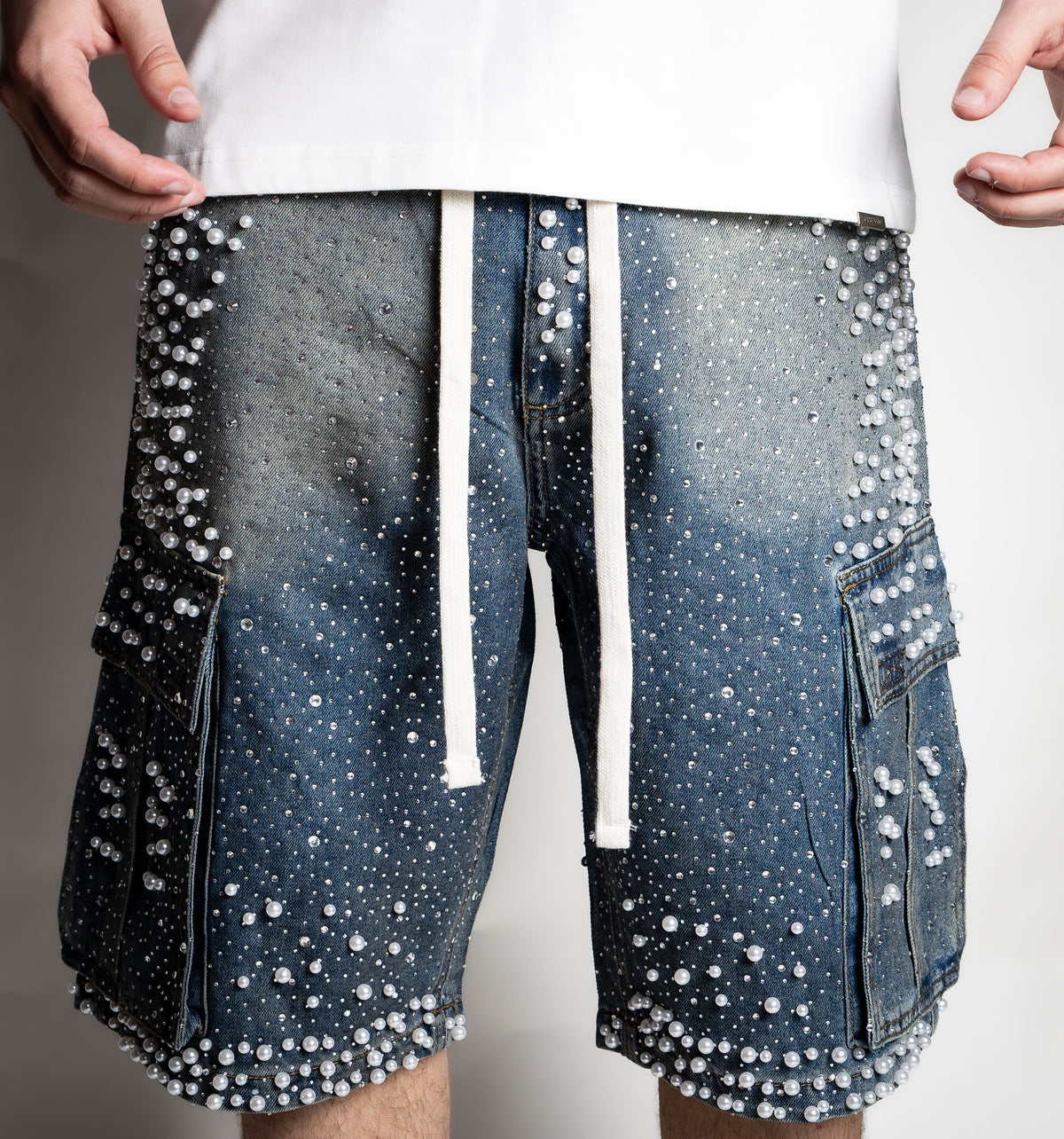 Rebel Pearl Shorts Jeans (blue)