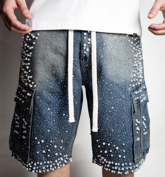 Rebel Pearl Shorts Jeans (blue)