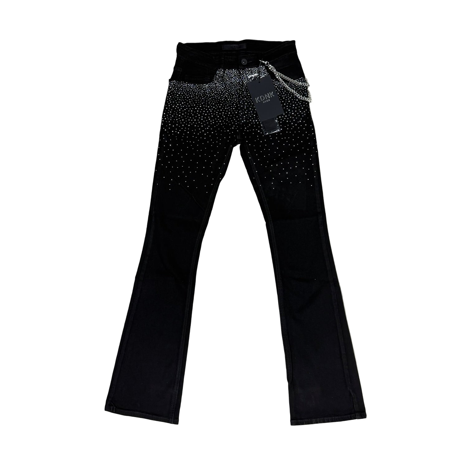 KDNK Rhinestone Skinny Flare Fit [lt.black]