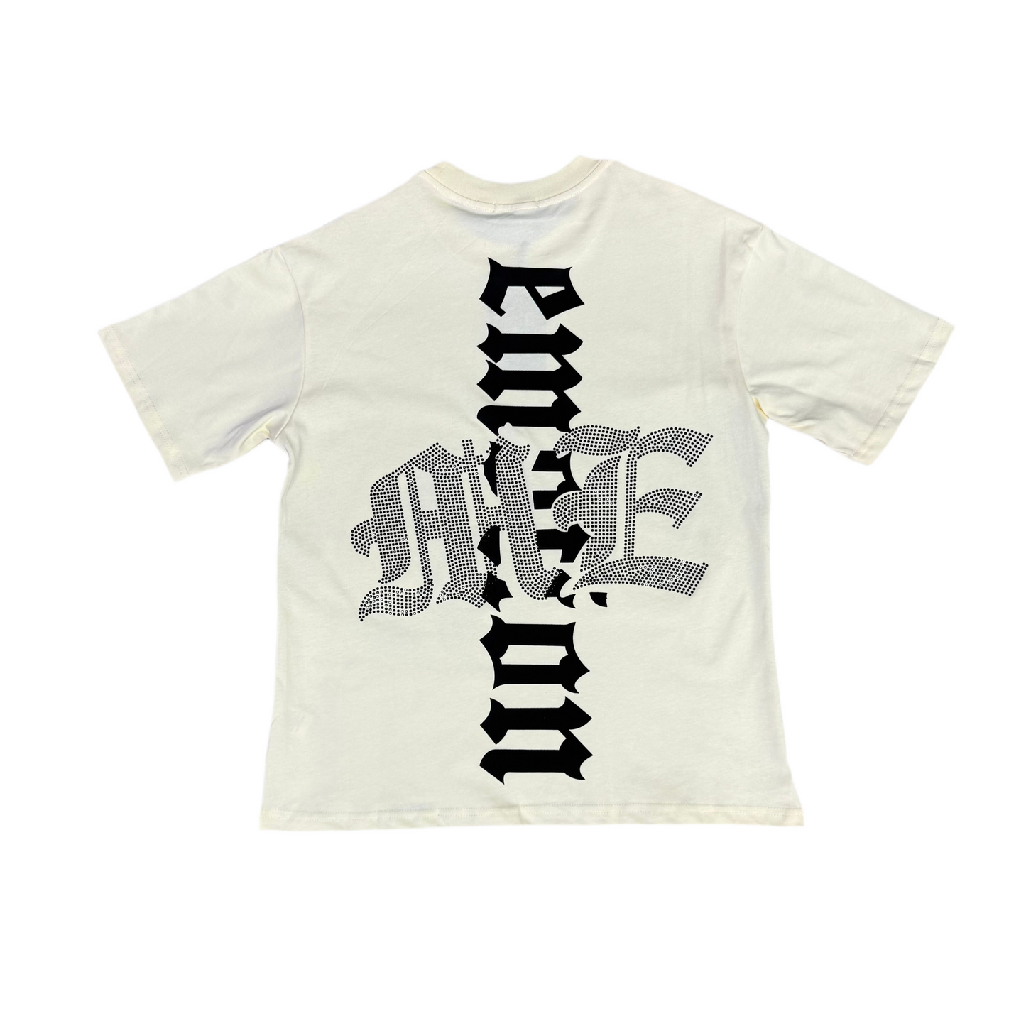Mixed Emotion Cream Beach Rhinestone Tee