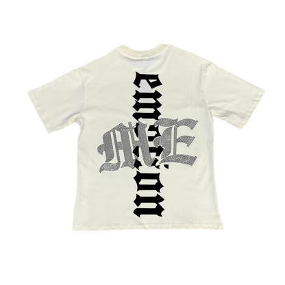 Mixed Emotion Cream Beach Rhinestone Tee