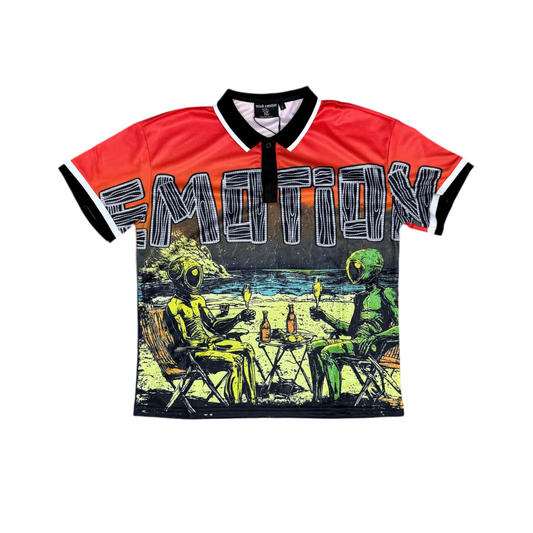 Mixed Emotion Red Paradise Button Up