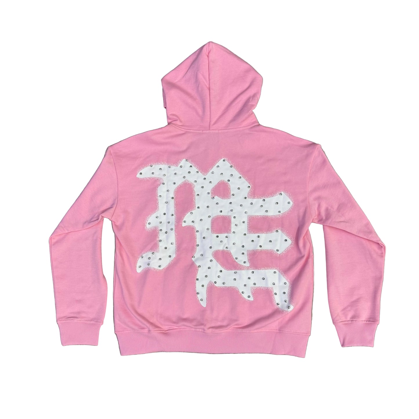 Mixed Emotion Pink End Rhinestone Hoodie