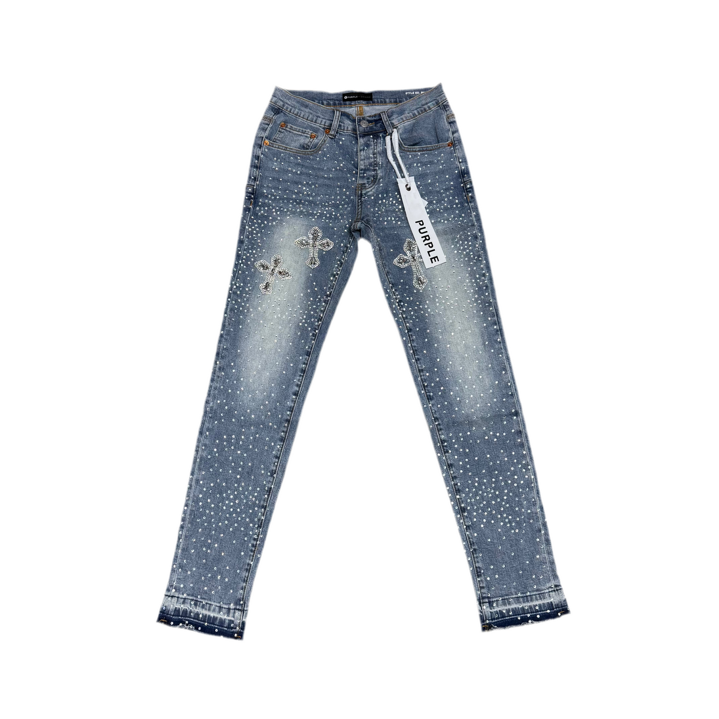 Purple Rhinestones Jean 032