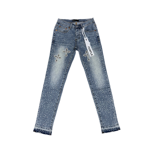 Purple Rhinestones Jean 032