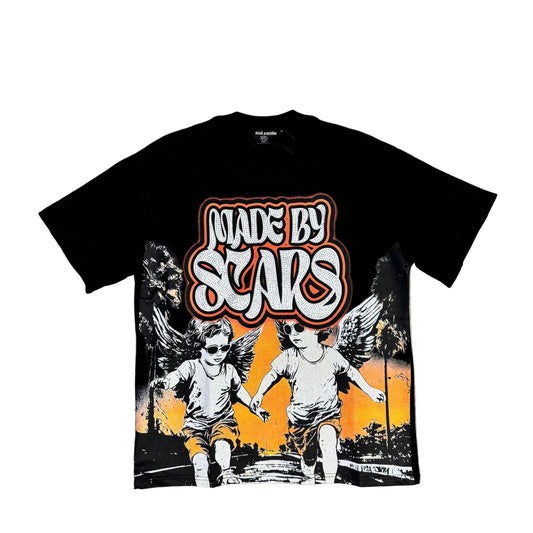 Mixed Emotion “Twin” Rhinestone Black Tee